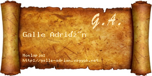 Galle Adrián névjegykártya